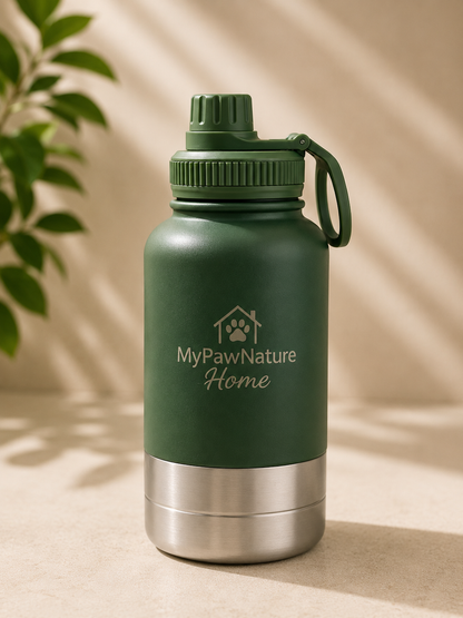 3 in 1 - Trinkflasche mit Näpfen für Hunde & Katzen