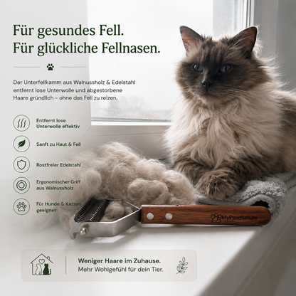 Unterfellbürste für Hunde & Katzen für Kurz- & Langhaar